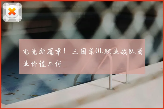电竞新篇章!三国杀OL职业战队商业价值几何